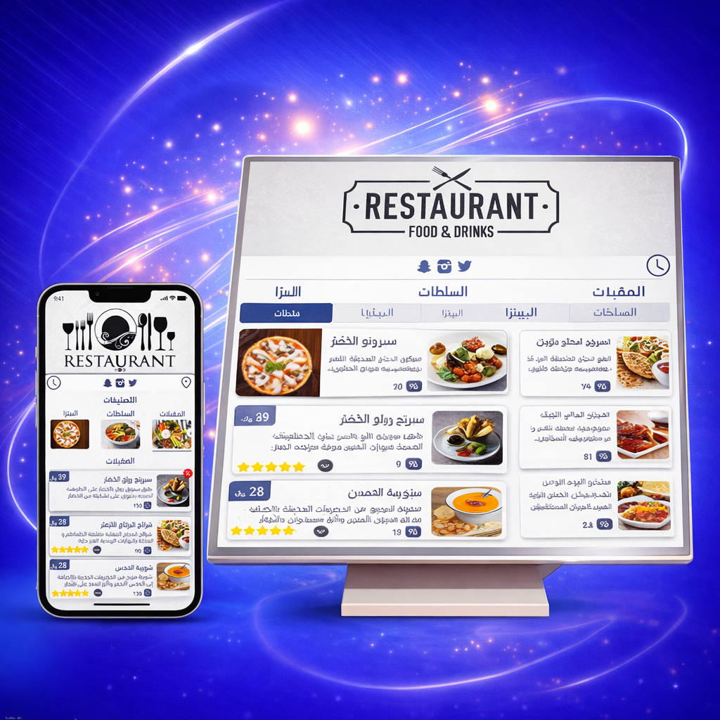 تصميم قائمة طعام الكترونية
