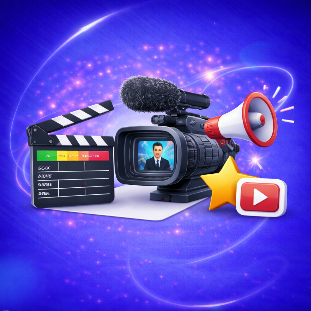 تصوير إعلان مباشر مع ممثل أو مودل