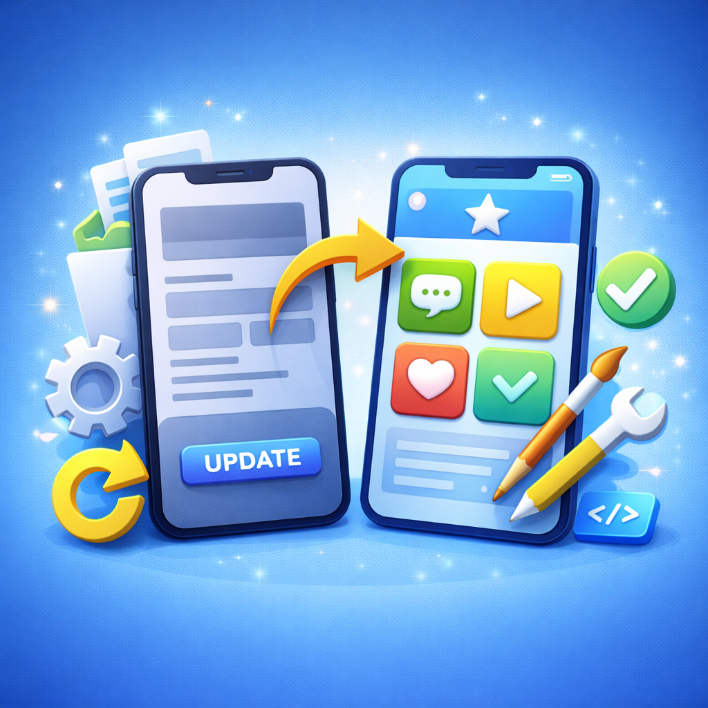 تحسين وتحديث تطبيق قائم